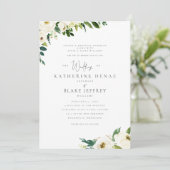 Weiße Blume Elegante Formalität für beide Eltern Einladung (Stehend Vorderseite)