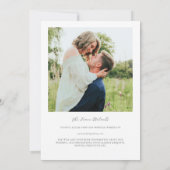 Weiße Blume & elegante Grüne Hochzeit mit UAWG Einladung (Rückseite)