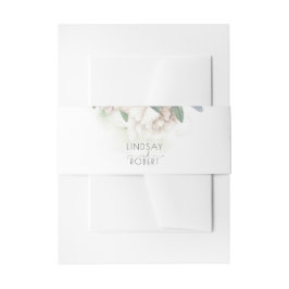 Weiße Blume Elegante Hochzeit Einladungsbanderole