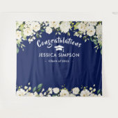 Weiße Blume Eukalyptus Abschluss Foto Hintergrund Wandteppich (Vorderseite (Horizontal))