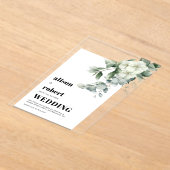 Weiße Blume, Eukalyptus und Bilderhochzeit Acryleinladungen (Ablage )