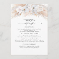 Weiße Blume Exotic Pampas Gras Hochzeiten Details