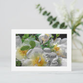 Weiße Blume Flat Dankeschön Karte (Stehend Vorderseite)