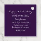 Weiße Blume Foto Schönheit für Ashes Bible Verse Geschenkanhänger (Rückseite)