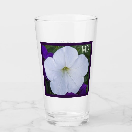 Weiße Blume Foto Schönheit für Ashes Bible Verse Glas (Vorderseite)