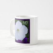 Weiße Blume Foto Schönheit für Ashes Bible Verse Kaffeetasse (Vorderseite Links)