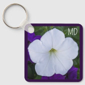 Weiße Blume Foto Schönheit für Ashes Bible Verse Schlüsselanhänger (Vorderseite)