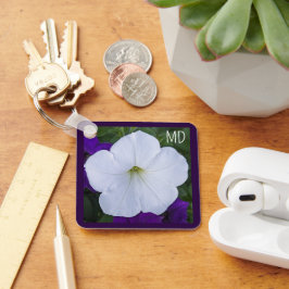 Weiße Blume Foto Schönheit für Ashes Bible Verse Schlüsselanhänger