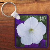 Weiße Blume Foto Schönheit für Ashes Bible Verse Schlüsselanhänger (Vorderseite)