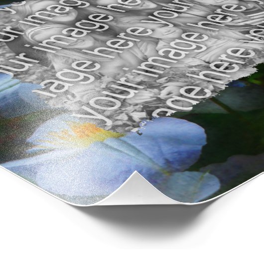 Weiße Blume Frame Template Fotodruck (Ecke)