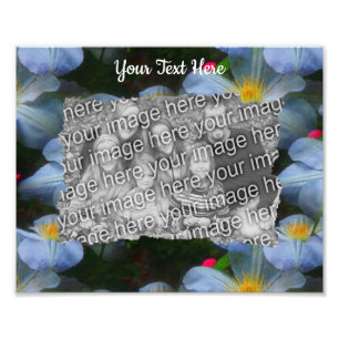 Weiße Blume Frame Template Fotodruck