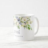 Weiße Blume Frauen 30. Geburtstagsgeschenk Kaffeetasse (VorderseiteRechts)
