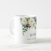Weiße Blume Frauen 80. Geburtstagsgeschenk Kaffeetasse (Vorderseite Links)
