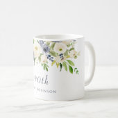 Weiße Blume Frauen am 90. Geburtstag Geschenk Kaffeetasse (VorderseiteRechts)