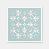 Weiße Blume gepolstertes Muster an der Seitengrenz Serviette (Vorderseite)