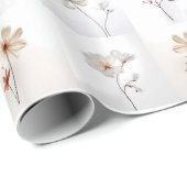 Weiße Blume Geschenkpapier (Rolleneckpunkt)