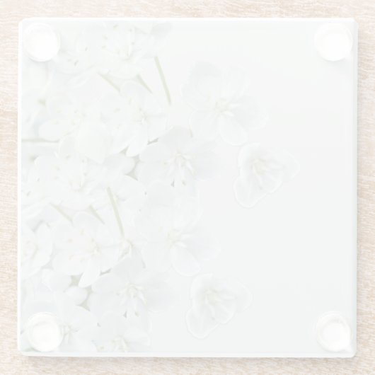 Weiße Blume Glasuntersetzer (Rückseite)