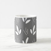 Weiße Blume Grau Elegante Kaffeetasse (Mittel)