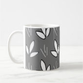 Weiße Blume Grau Elegante Kaffeetasse (Links)