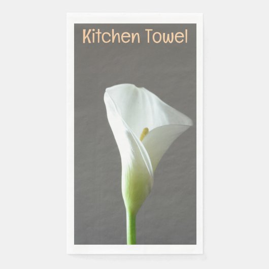 Weiße Blume Grau Handtuch Serviette (Vorderseite)