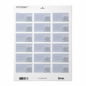 Weiße Blume, graue Hochzeitstitel Adressaufkleber (Vorne)