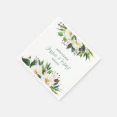 Weiße Blume grenzt an Hochzeitsdesign Serviette (Ecke)