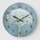Weiße Blume Große Wanduhr (Vorderseite)