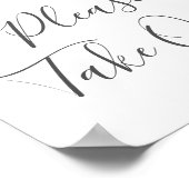 Weiße Blume Grün Bitte nehmen Sie ein Schildkröten Poster (Ecke)