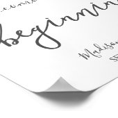 Weiße Blume & Grün Herzlich willkommen bei unserem Poster (Ecke)