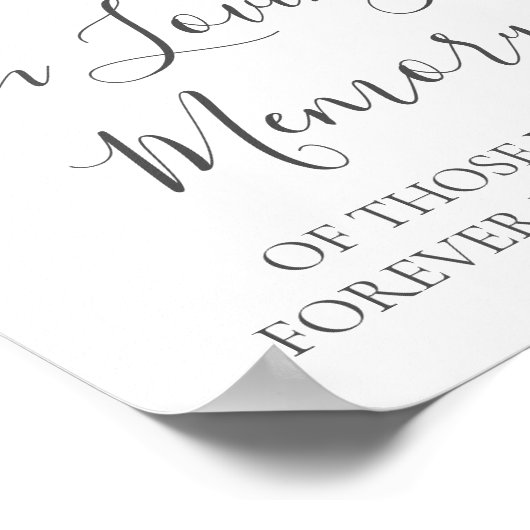 Weiße Blume grün in Love Memory Sign Poster (Ecke)