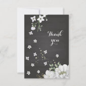 Weiße Blume grün schwarz Danke Karte (Vorderseite)