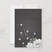 Weiße Blume, grün schwarz Dankeskarte (Rückseite)