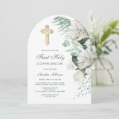 Weiße Blume Grüne Arche Erste Kommune Einladung (Stehend Vorderseite)