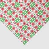 Weiße Blume Grüne Blätter auf Weiße Kunst Seidenpapier (Ausschnitt)