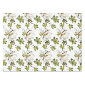 Weiße Blume Grüne Blätter Tischdecke (Vorderseite (Horizontal))