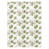 Weiße Blume Grüne Blätter Tischdecke (Vorderseite)