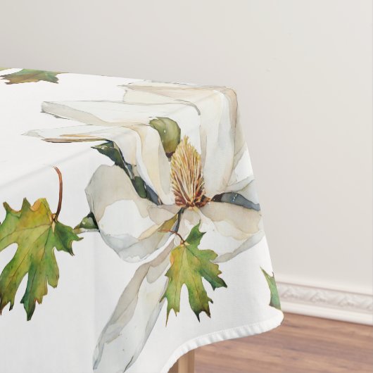Weiße Blume Grüne Blätter Tischdecke (Beispiel)