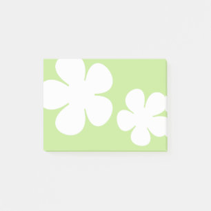Weiße Blume Grüne Hinweise Post-it Klebezettel