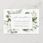 Weiße Blume & Grüne Hotel Unterkünfte Begleitkarte (Vorderseite)