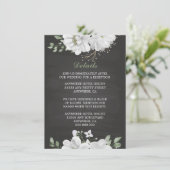 Weiße Blume, grüne schwarze Details Begleitkarte (Stehend Vorderseite)