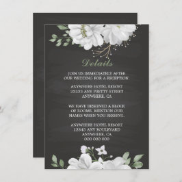 Weiße Blume, grüne schwarze Details Begleitkarte