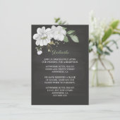 Weiße Blume, grüne schwarze Details Begleitkarte (Stehend Vorderseite)