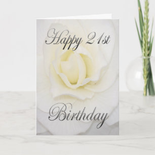Weiße Blume Happy 21. Geburtstag Karte