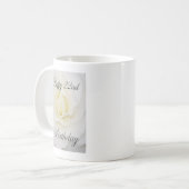 Weiße Blume Happy 22. Geburtstag Tasse (Vorderseite Links)