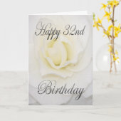 Weiße Blume Happy 32. Geburtstag Karte (Gelbe Blume)