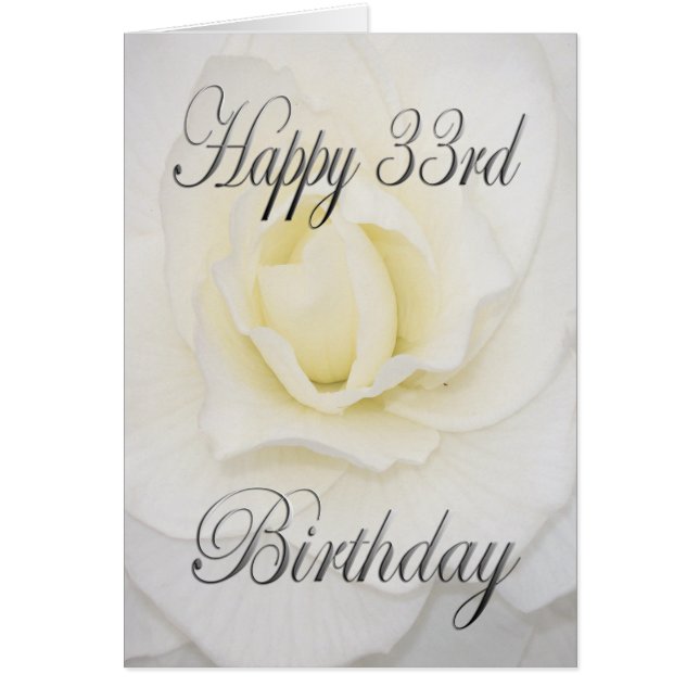 Weiße Blume Happy 33. Geburtstag (Vorne)