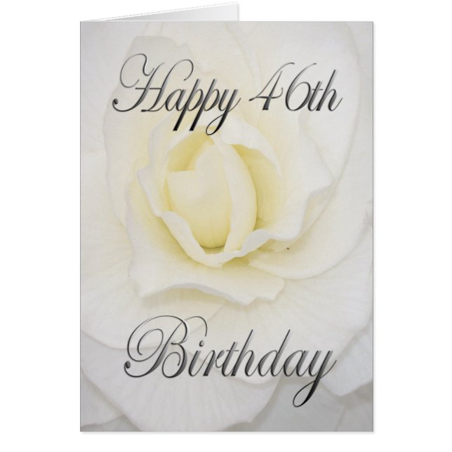 Weiße Blume Happy 46. Geburtstag (Vorne)