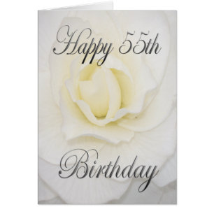 Weiße Blume Happy 55. Geburtstag