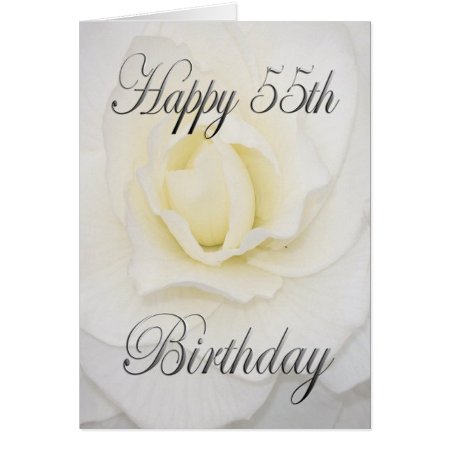 Weiße Blume Happy 55. Geburtstag (Vorne)