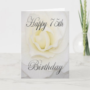Weiße Blume Happy 75. Geburtstag Karte